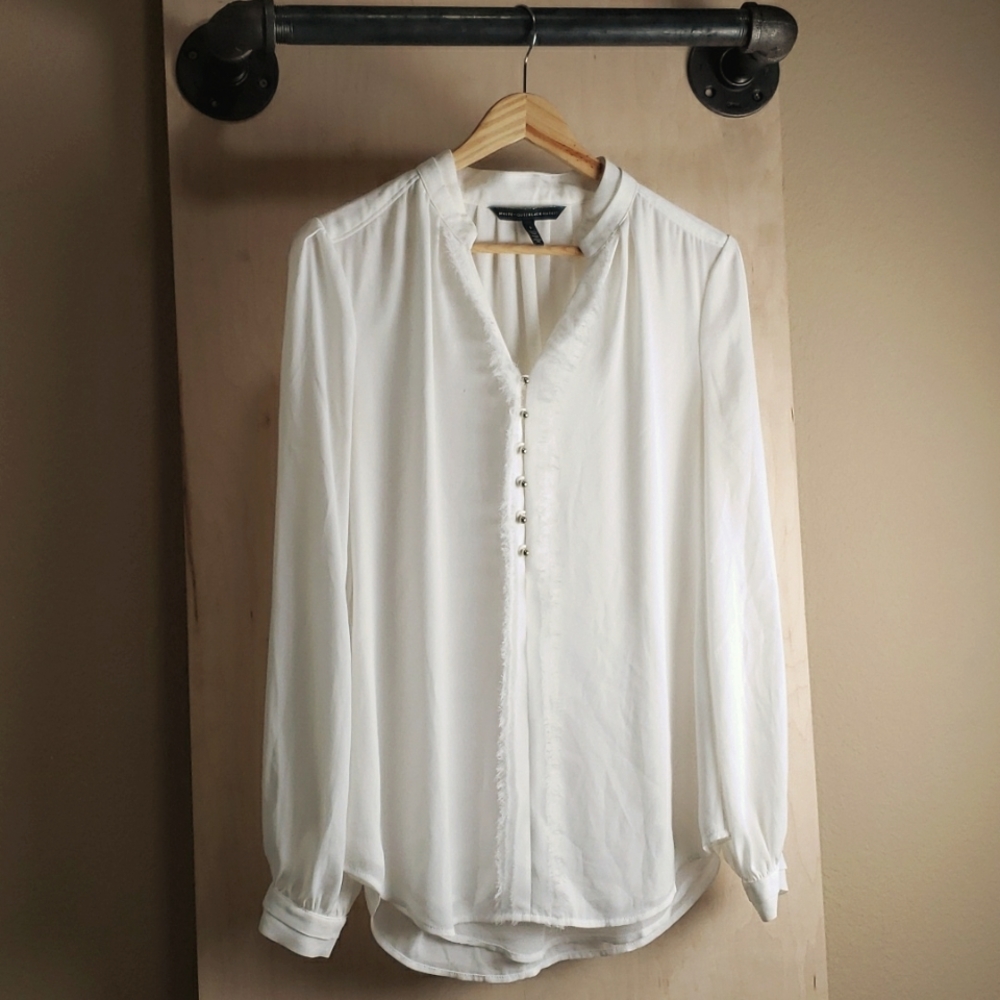 White House Black Market Cream Blouse